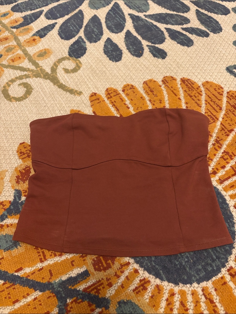 a new day Rust Smocked Tube Top size small